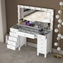 Hanah Home Mesa de Maquillaje Blanca con Espejo e Iluminación